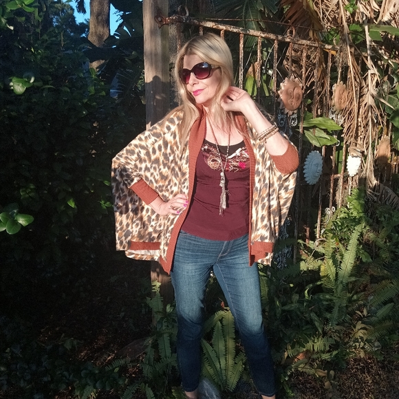 Ces Femme open front jacket leopard print New Medium - Picture 6 of 7